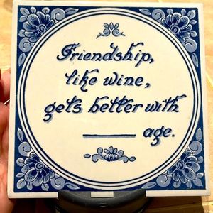 Delft Friendship is like wine tile